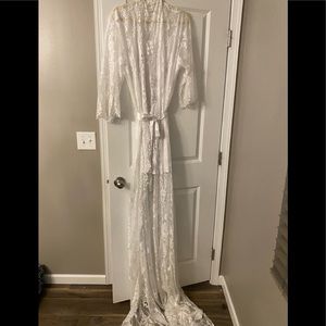 Beautiful Bridal Floor length lace robe